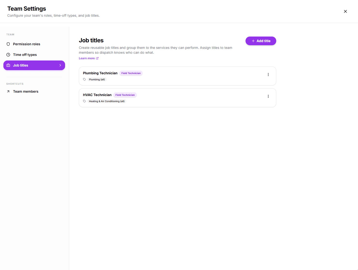 Job Titles Management