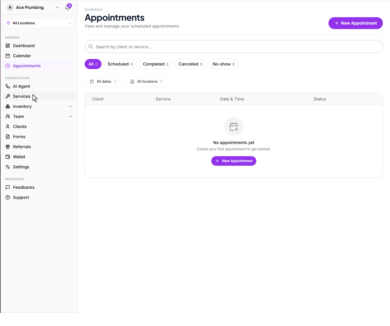 Navigate to Services