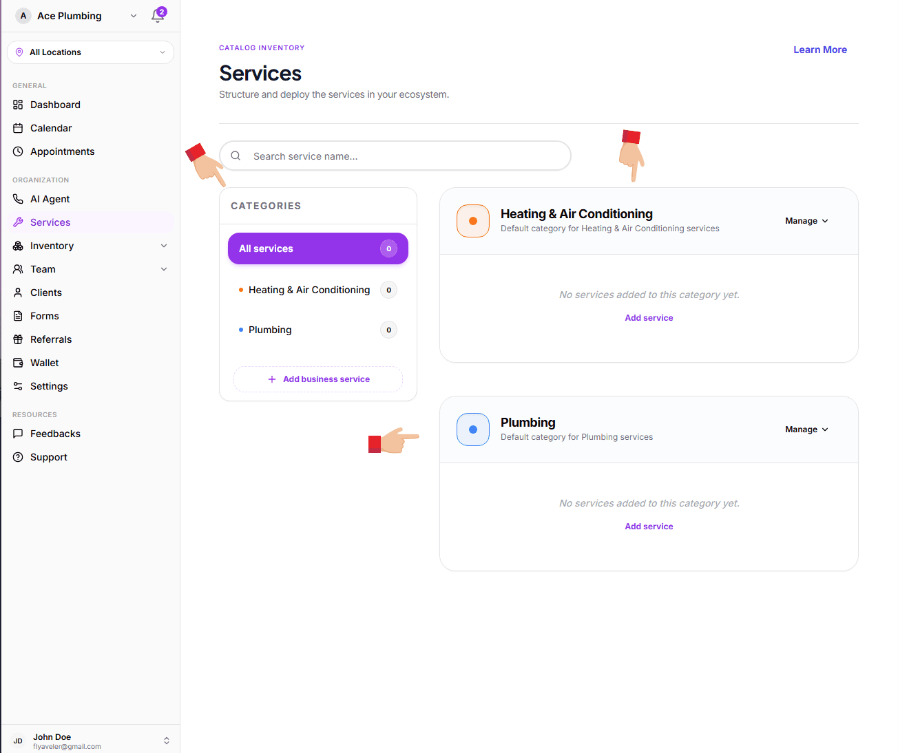Selecting Categories