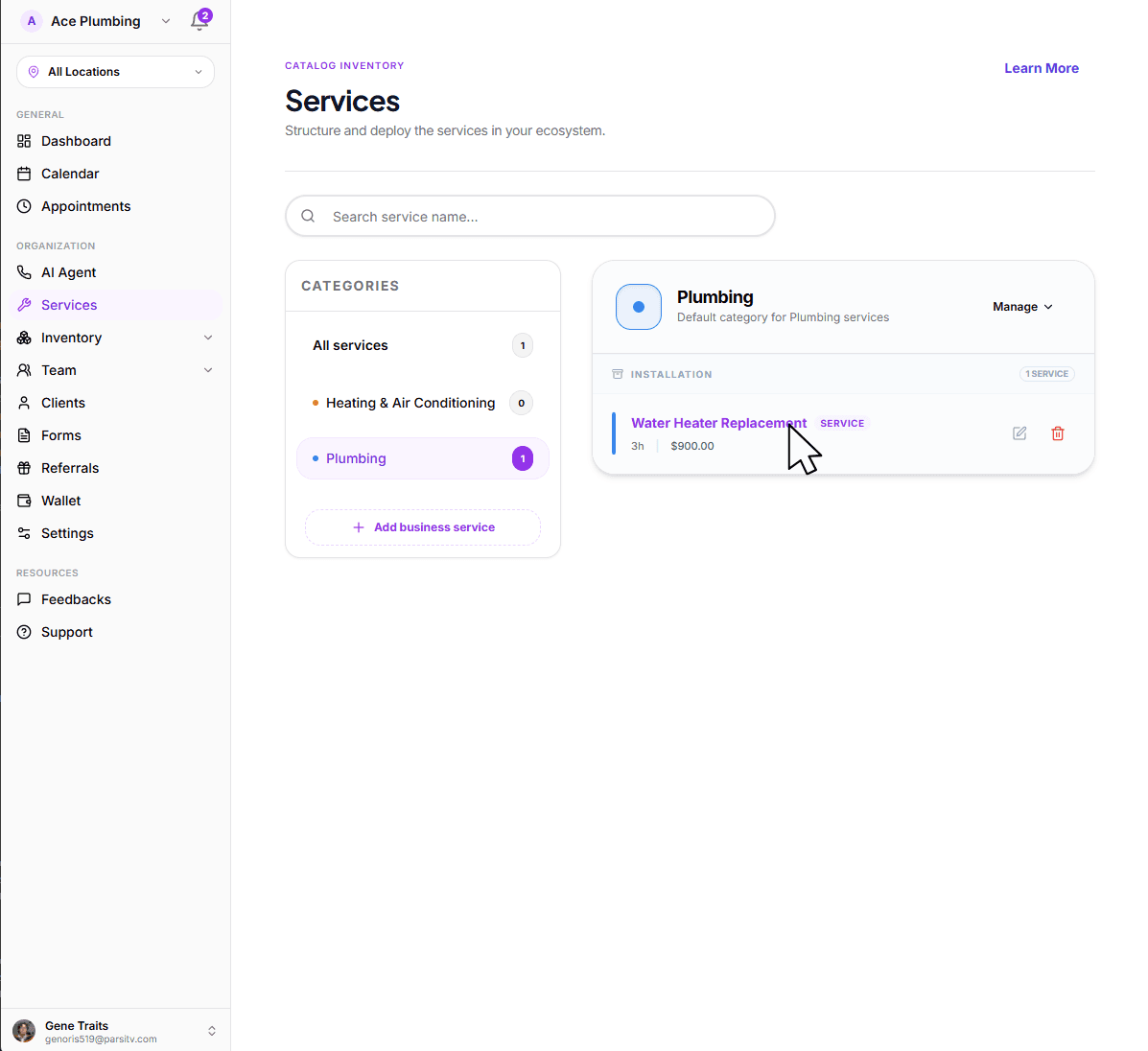 Select a Particular Service