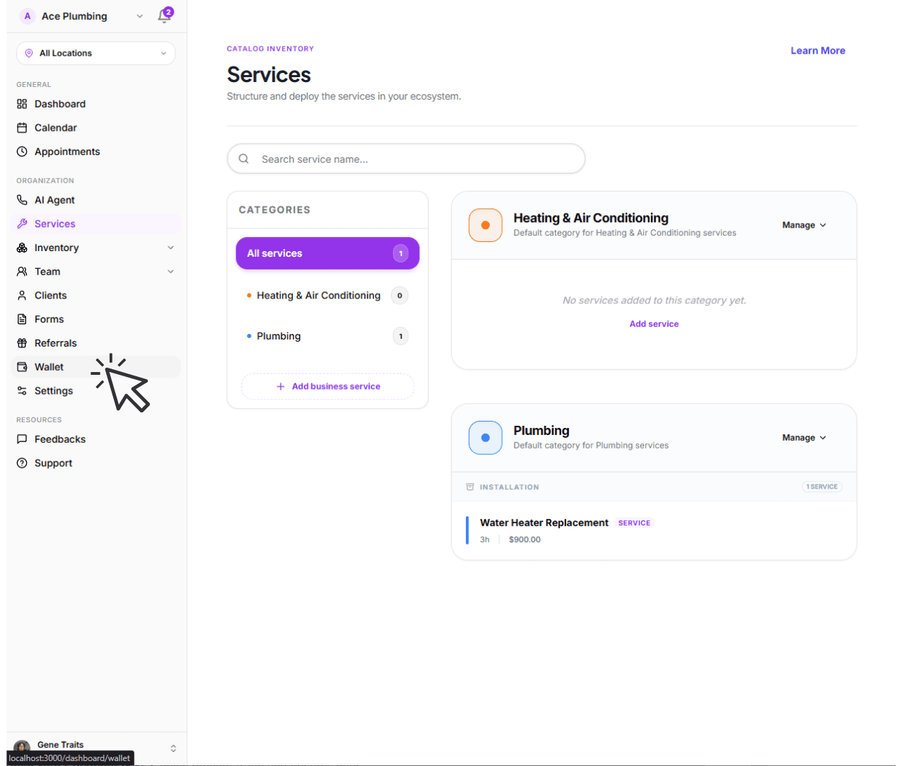 Step 1: Navigate to Wallet