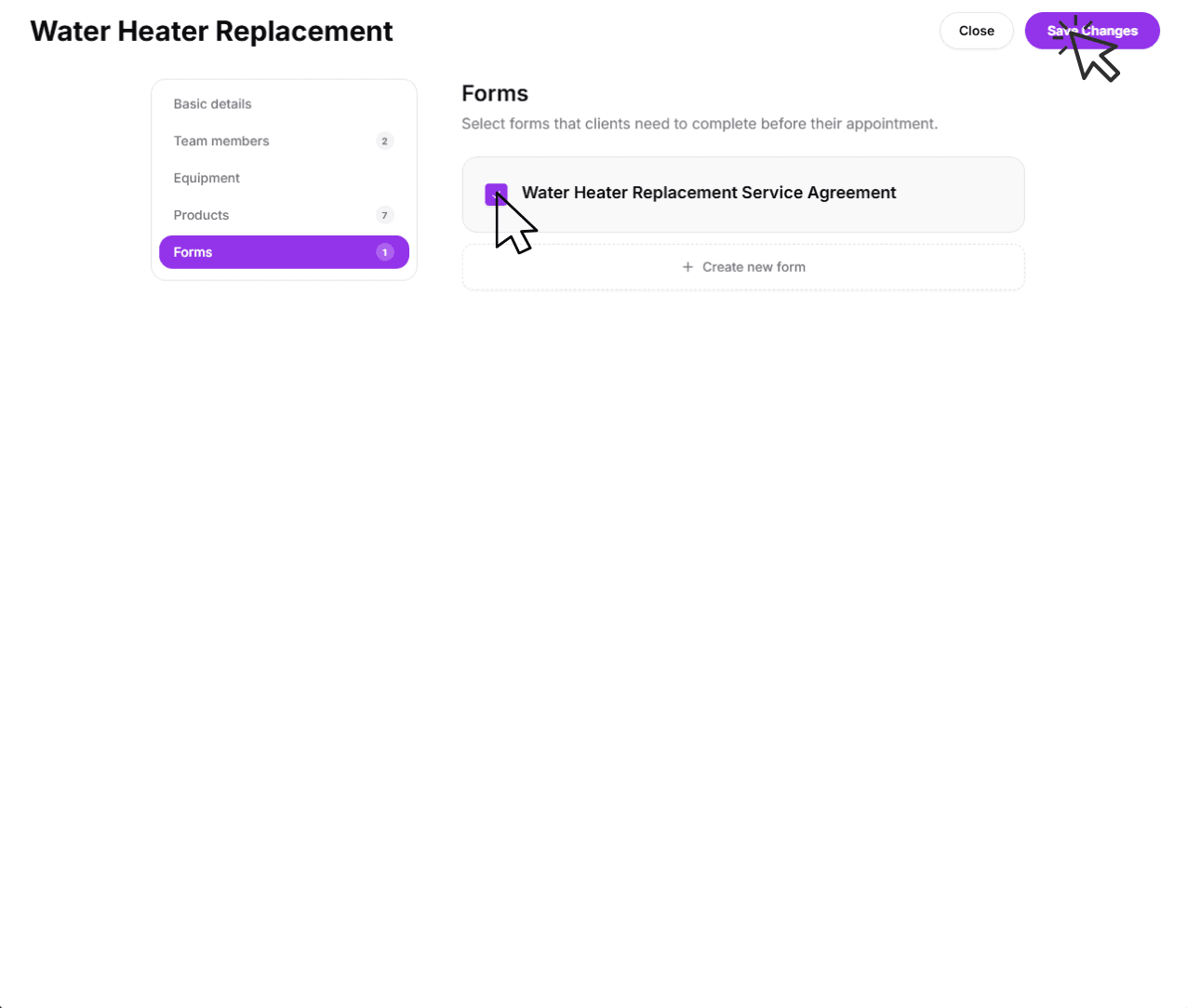 Select Forms and Save